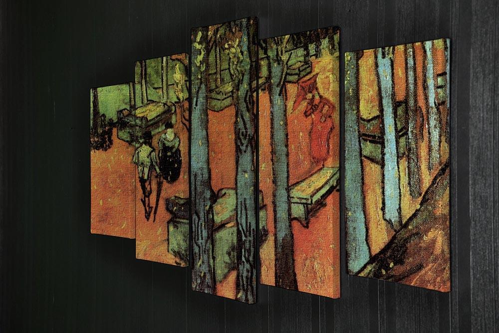Les Alyscamps Falling Autumn Leaves by Van Gogh 5 Split Panel Canvas - Canvas Art Rocks - 2