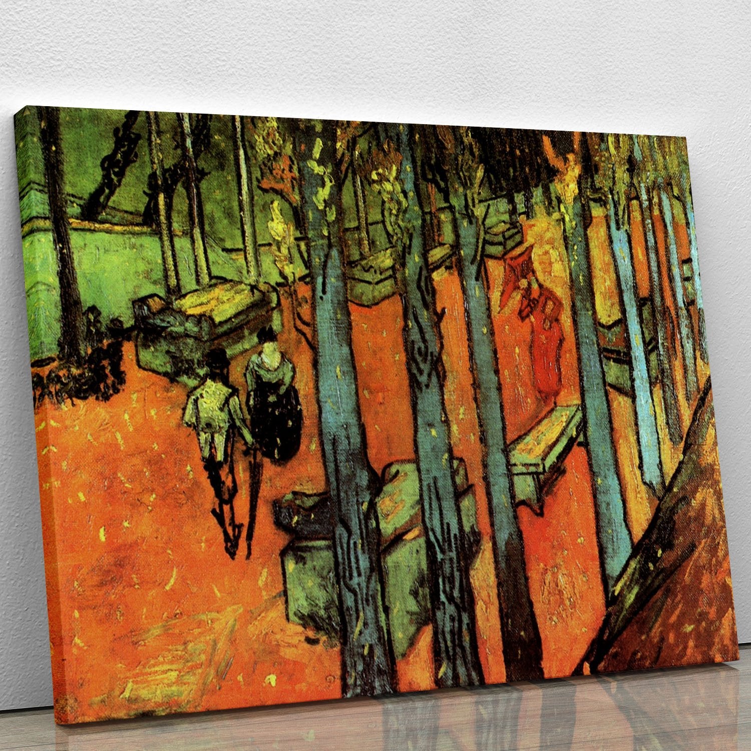 Les Alyscamps Falling Autumn Leaves by Van Gogh Canvas Print or Poster