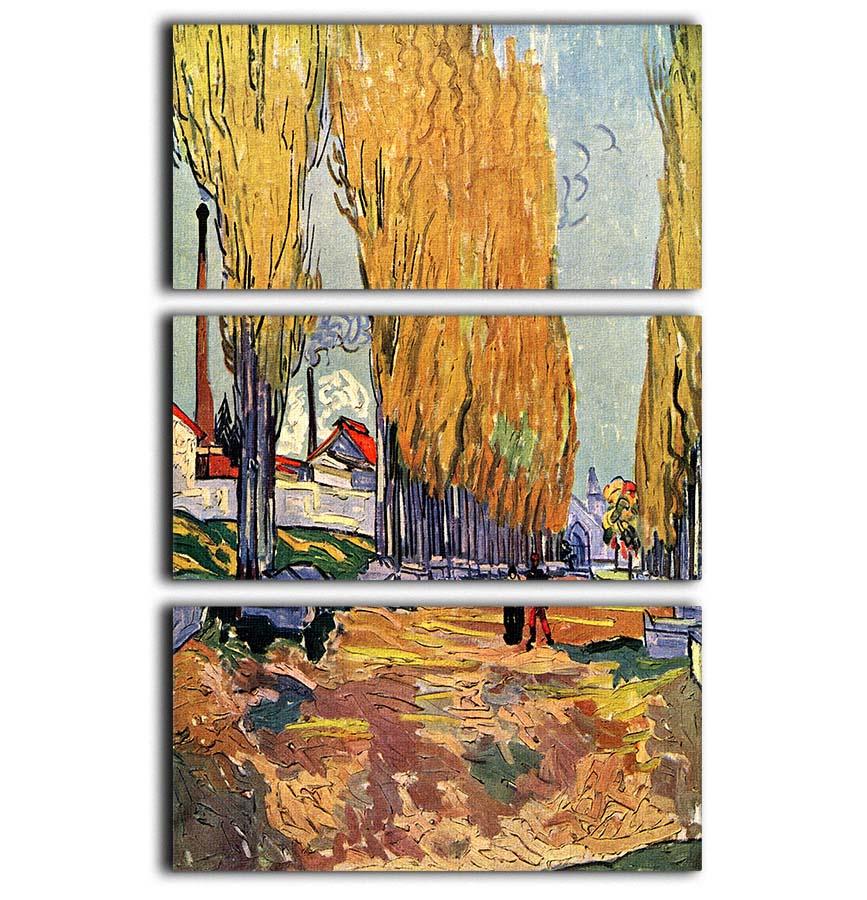 Les Alyscamps by Van Gogh 3 Split Panel Canvas Print - Canvas Art Rocks - 1
