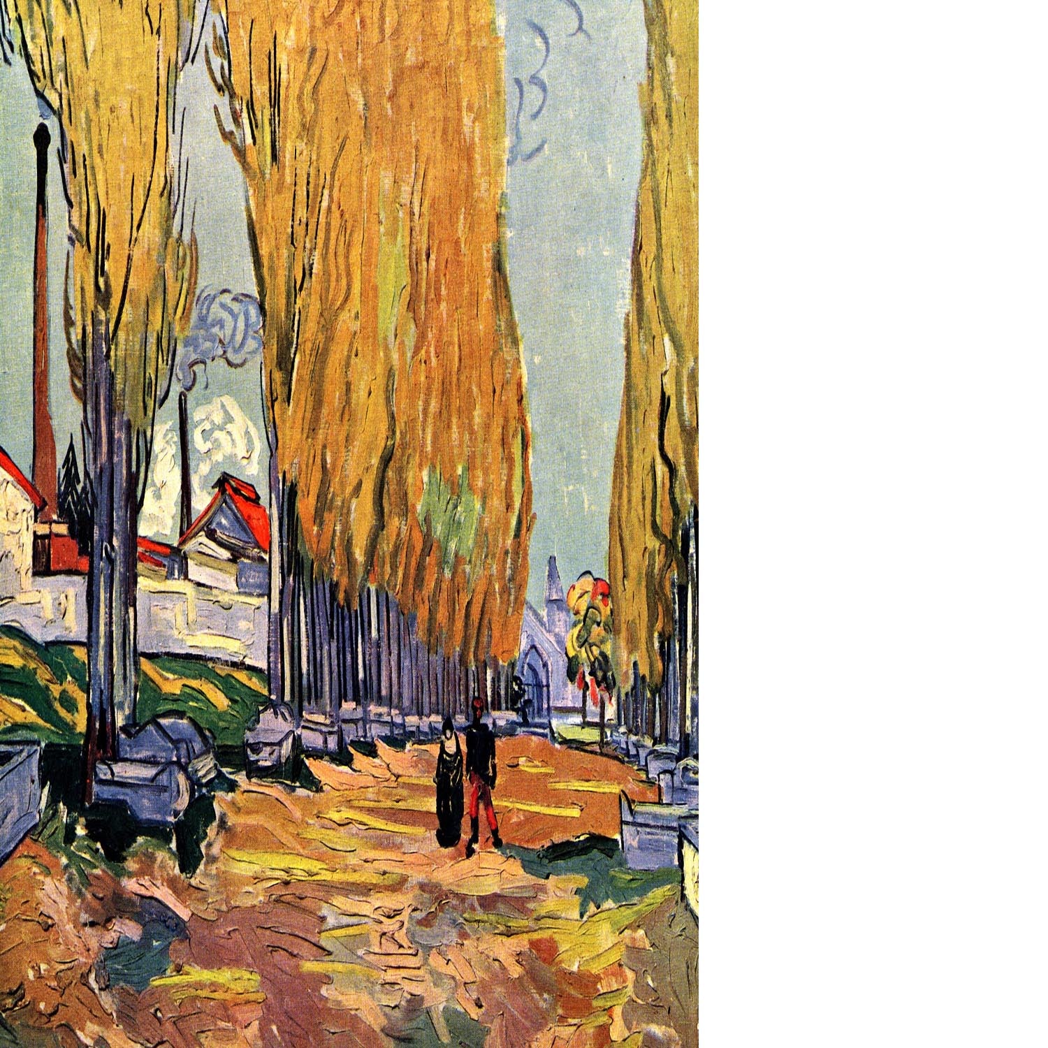 Les Alyscamps by Van Gogh Floating Framed Canvas