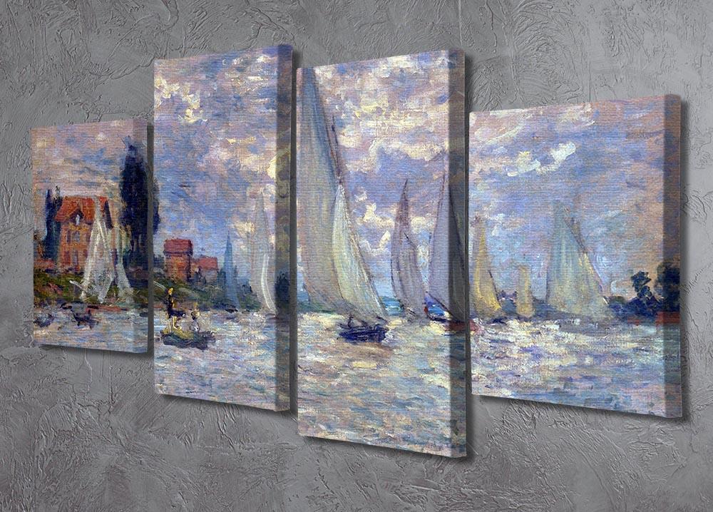 Les Barques by Monet 4 Split Panel Canvas - Canvas Art Rocks - 2