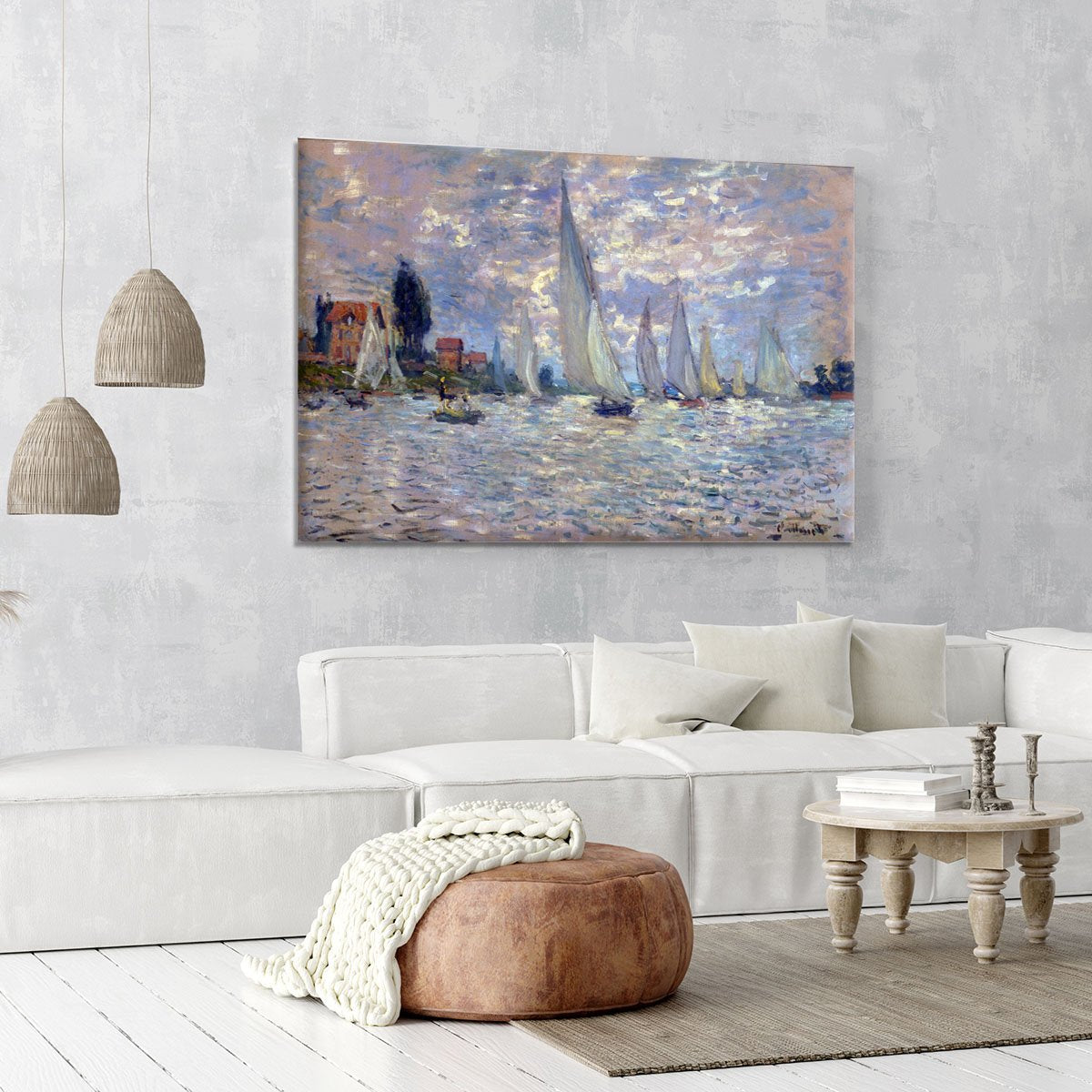 Les Barques by Monet Canvas Print or Poster
