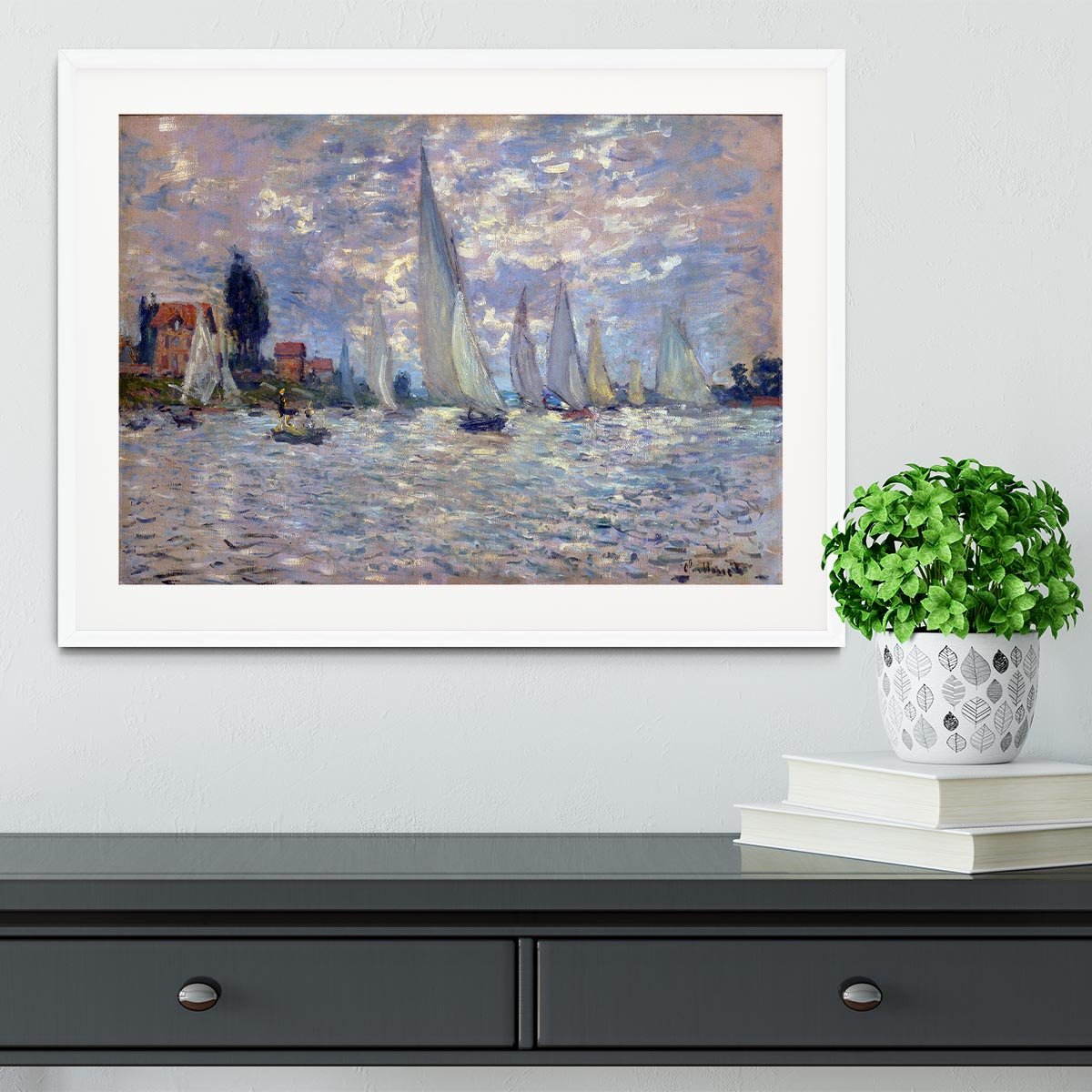 Les Barques by Monet Framed Print - Canvas Art Rocks - 5