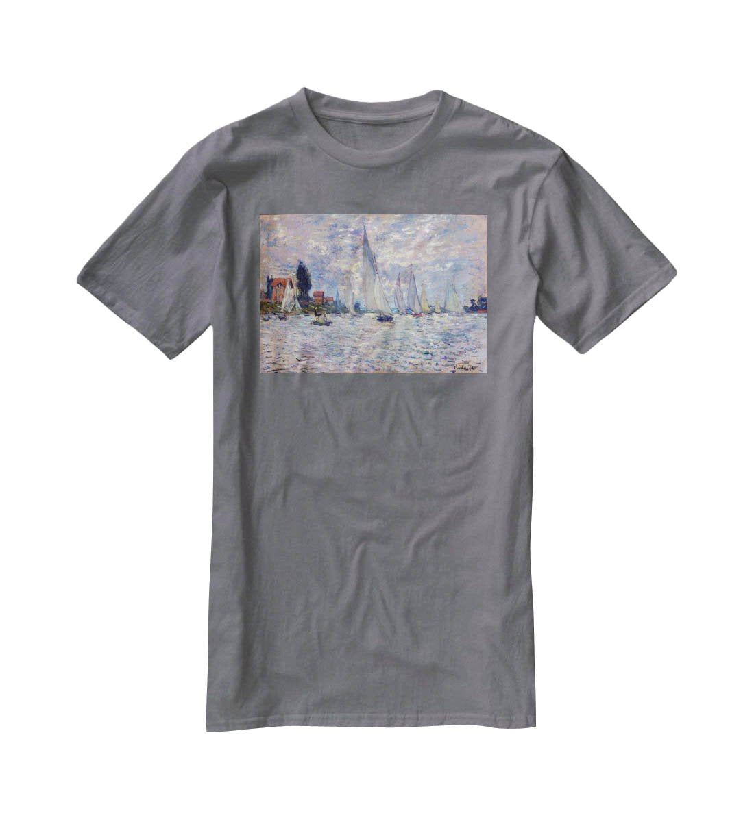 Les Barques by Monet T-Shirt - Canvas Art Rocks - 3