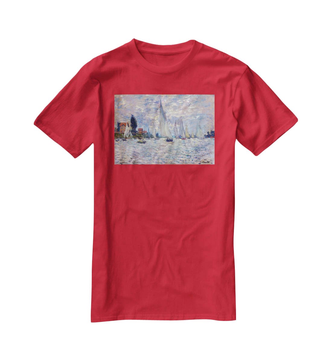 Les Barques by Monet T-Shirt - Canvas Art Rocks - 4