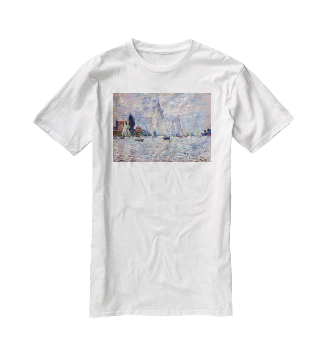 Les Barques by Monet T-Shirt - Canvas Art Rocks - 5