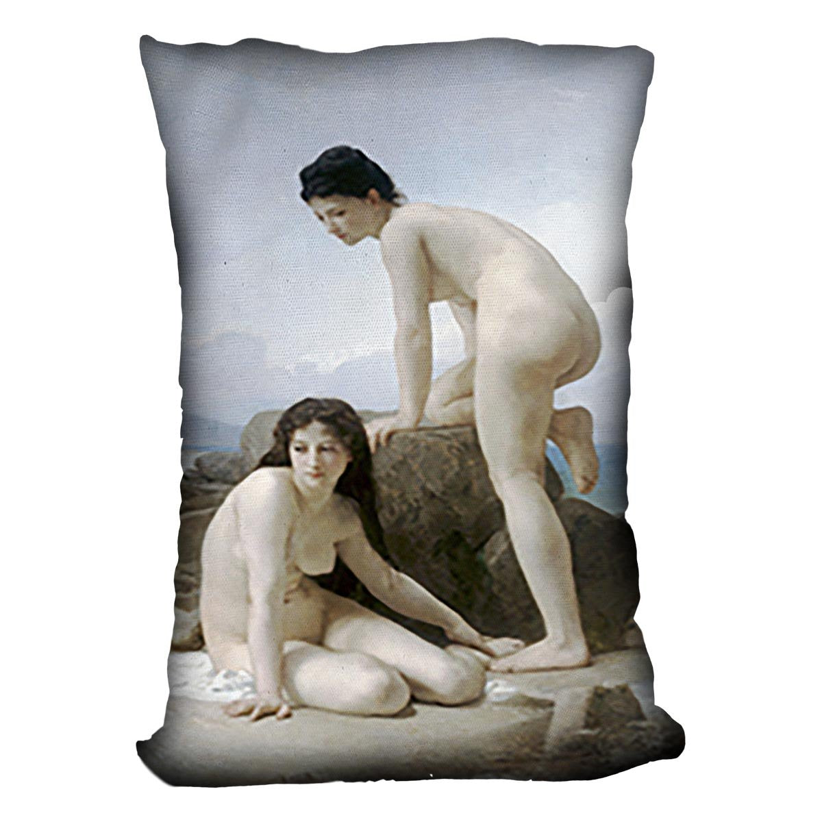 Les Deux Baigneuses By Bouguereau Throw Pillow