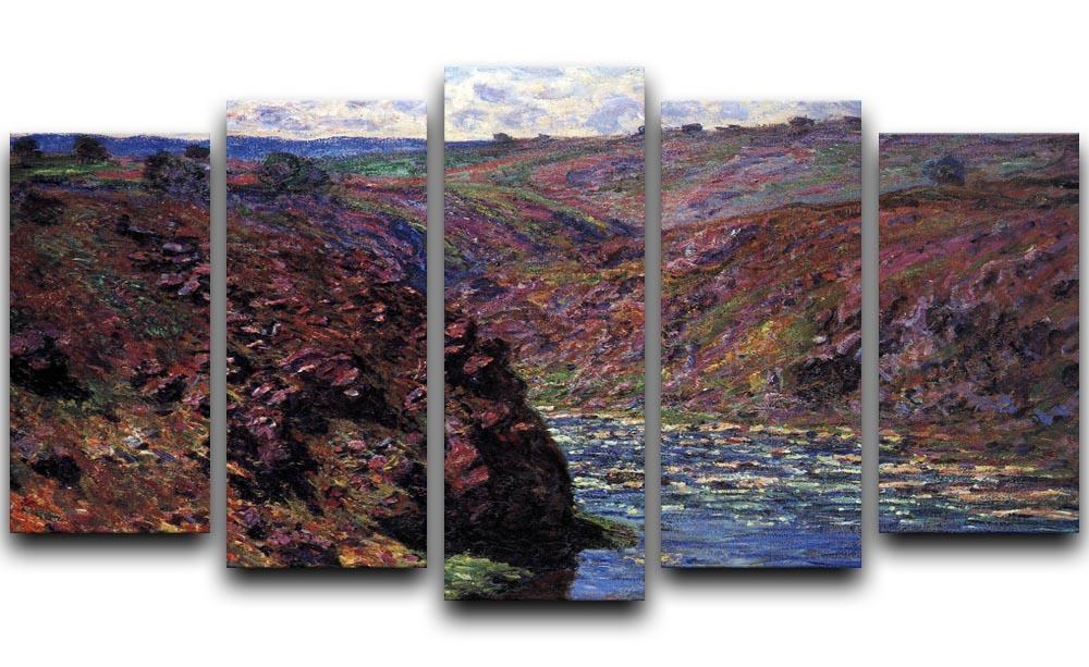 Les Eaux Semblantes in the sunlight by Monet 5 Split Panel Canvas  - Canvas Art Rocks - 1