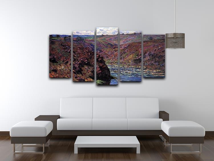Les Eaux Semblantes in the sunlight by Monet 5 Split Panel Canvas - Canvas Art Rocks - 3