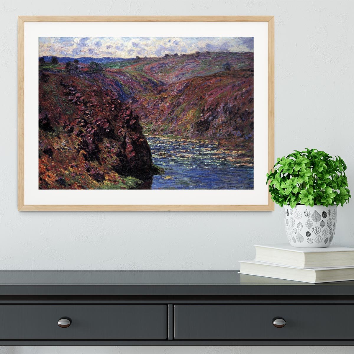 Les Eaux Semblantes in the sunlight by Monet Framed Print - Canvas Art Rocks - 3