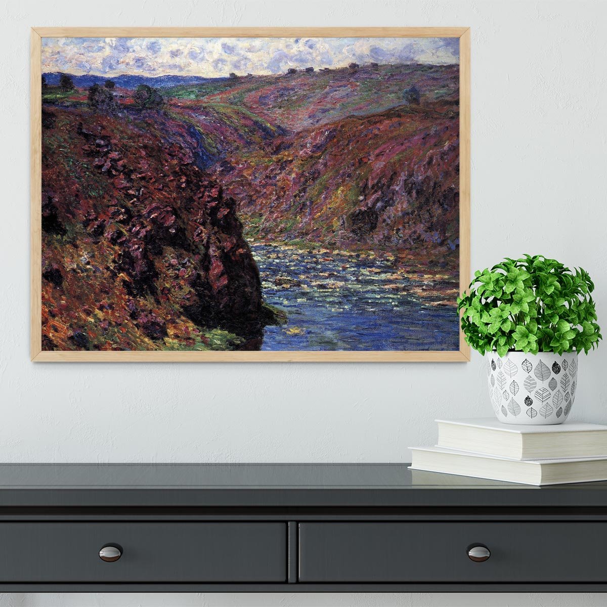 Les Eaux Semblantes in the sunlight by Monet Framed Print - Canvas Art Rocks - 4