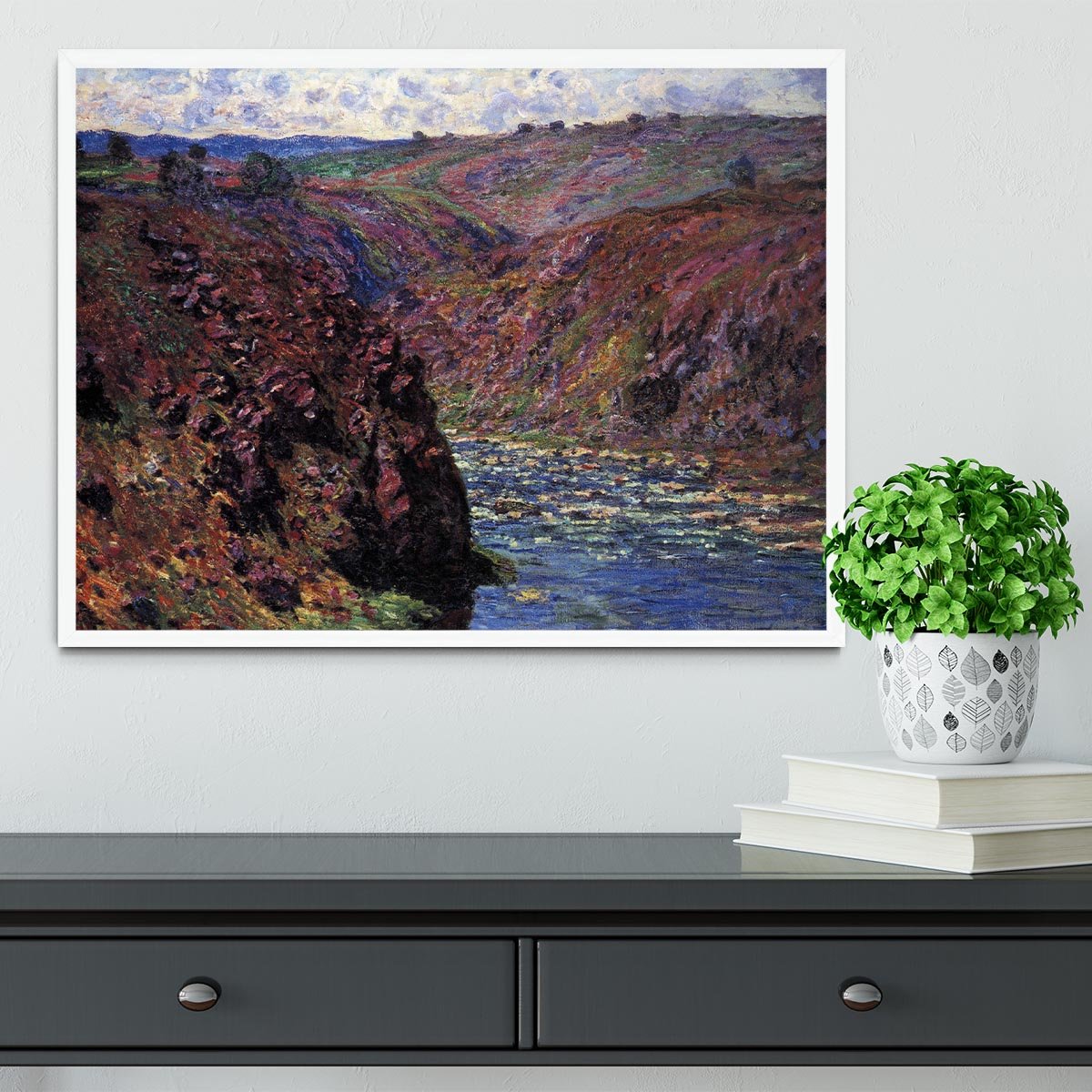 Les Eaux Semblantes in the sunlight by Monet Framed Print - Canvas Art Rocks -6