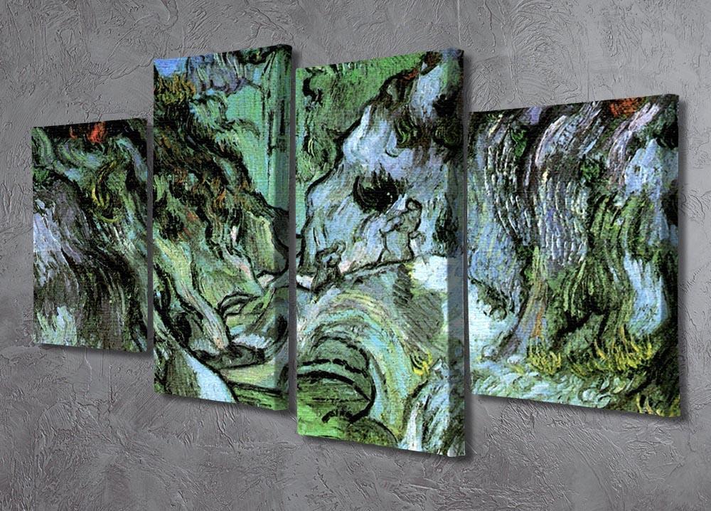 Les Peiroulets Ravine 2 by Van Gogh 4 Split Panel Canvas - Canvas Art Rocks - 2