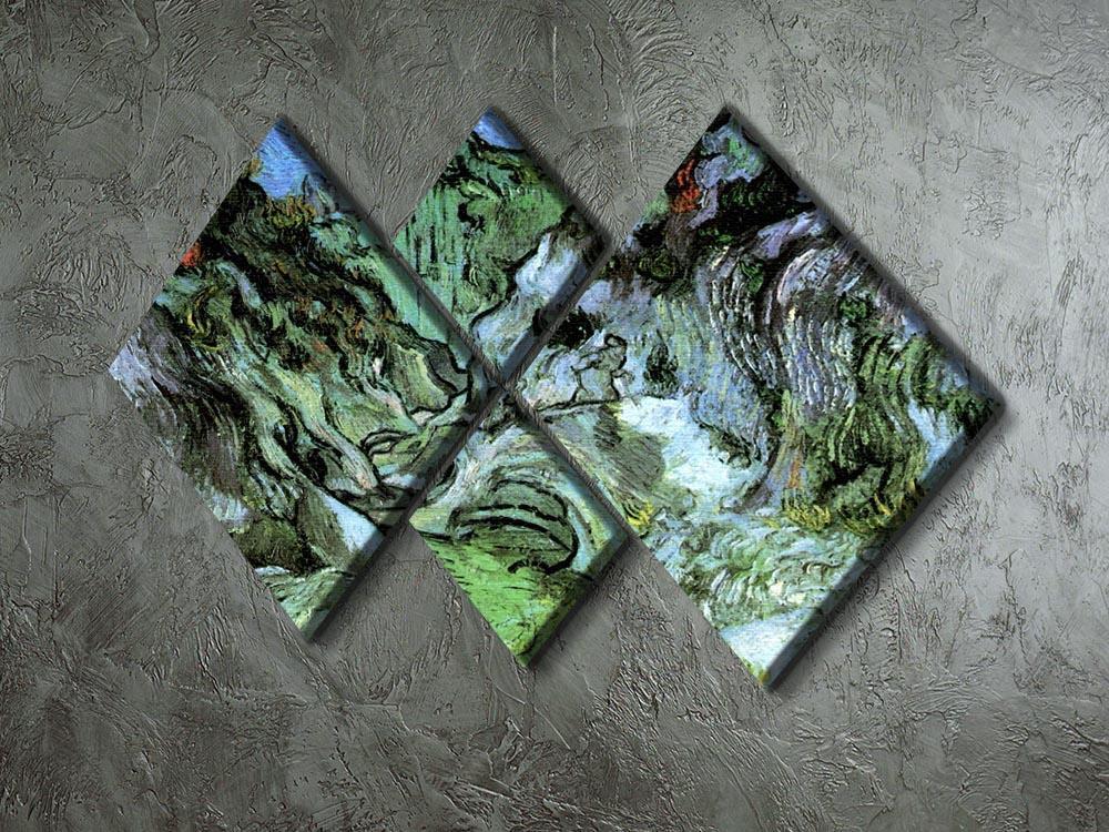 Les Peiroulets Ravine 2 by Van Gogh 4 Square Multi Panel Canvas - Canvas Art Rocks - 2