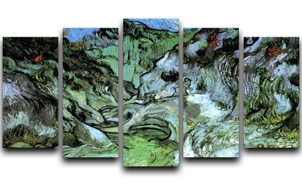 Les Peiroulets Ravine 2 by Van Gogh 5 Split Panel Canvas  - Canvas Art Rocks - 1