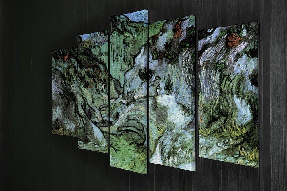 Les Peiroulets Ravine 2 by Van Gogh 5 Split Panel Canvas - Canvas Art Rocks - 2