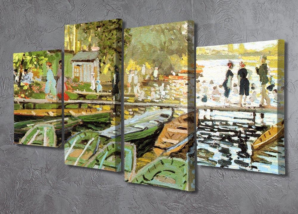 Les bain de la Grenouillere by Monet 4 Split Panel Canvas - Canvas Art Rocks - 2