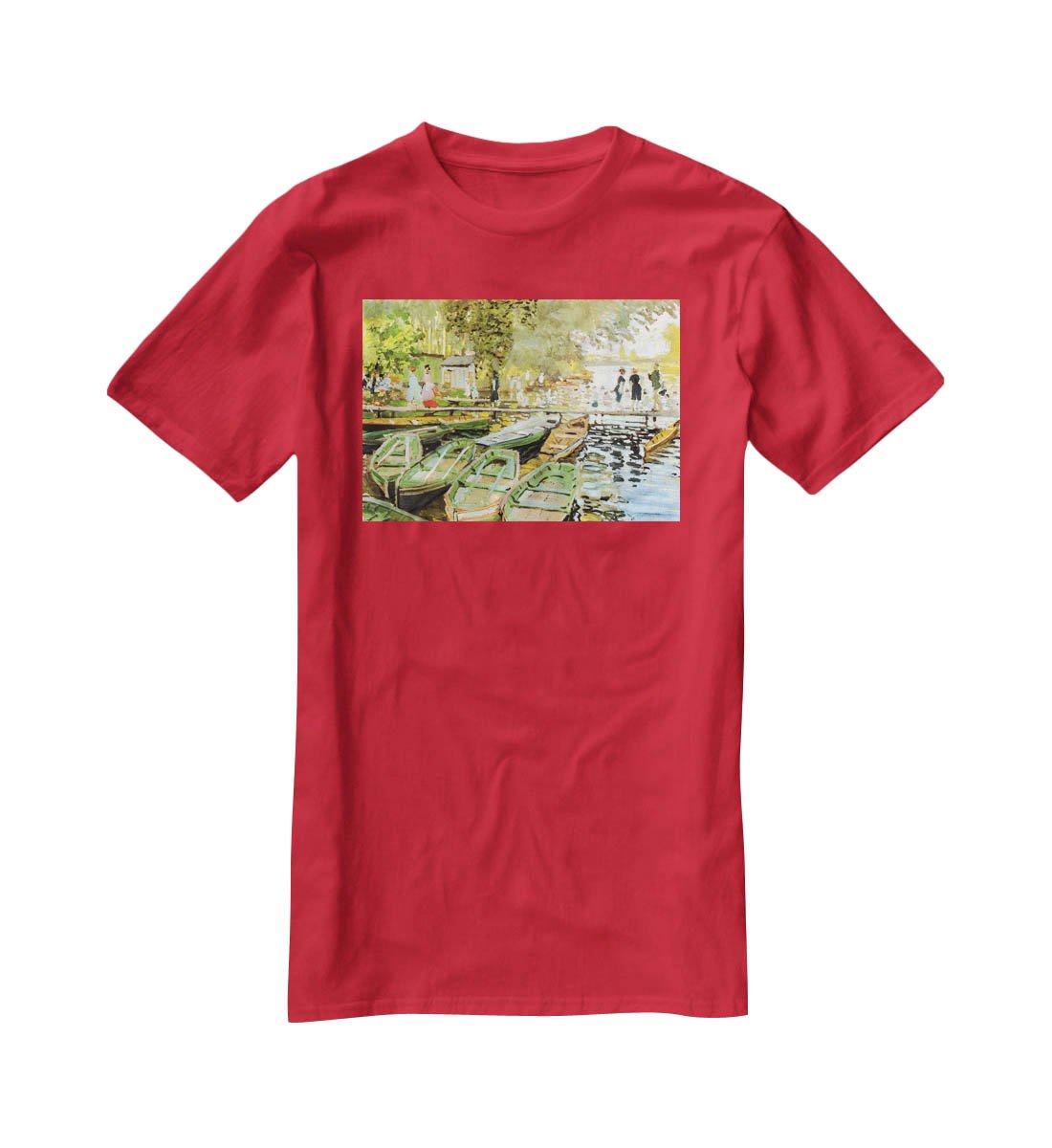 Les bain de la Grenouillere by Monet T-Shirt - Canvas Art Rocks - 4