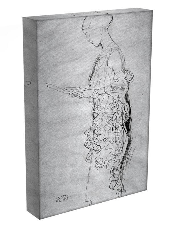 Lesendes girl in profile by Klimt Canvas Print or Poster - Canvas Art Rocks - 3