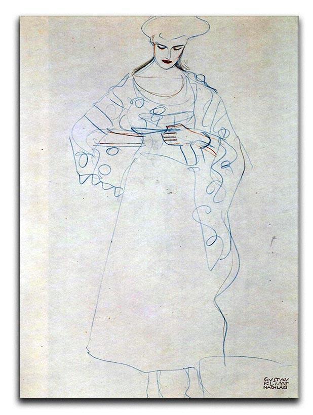 Lesendes girls by Klimt Canvas Print or Poster  - Canvas Art Rocks - 1