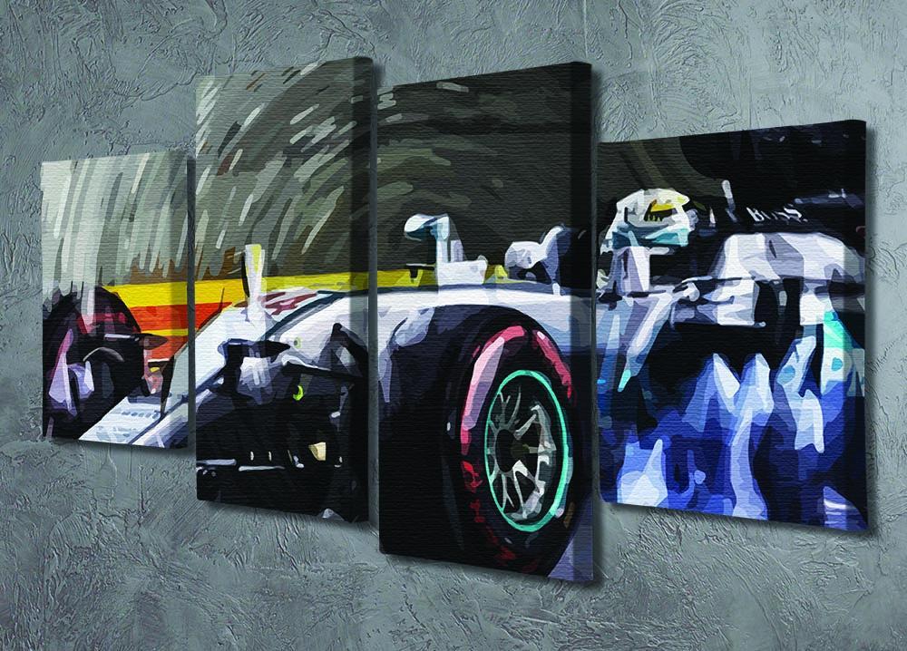 Lewis Hamilton Formula 1 4 Split Panel Canvas - Canvas Art Rocks - 2