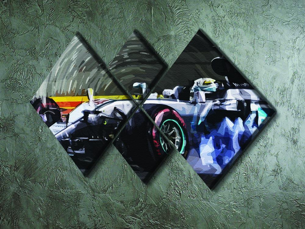 Lewis Hamilton Formula 1 4 Square Multi Panel Canvas - Canvas Art Rocks - 2