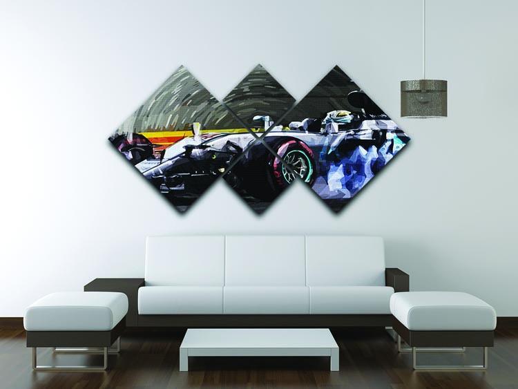 Lewis Hamilton Formula 1 4 Square Multi Panel Canvas - Canvas Art Rocks - 3