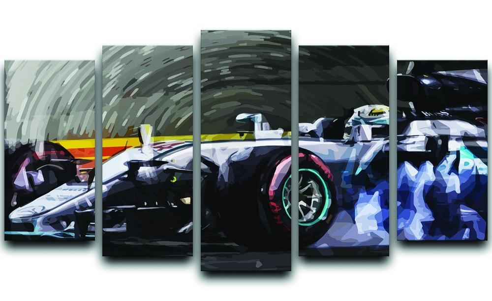 Lewis Hamilton Formula 1 5 Split Panel Canvas  - Canvas Art Rocks - 1