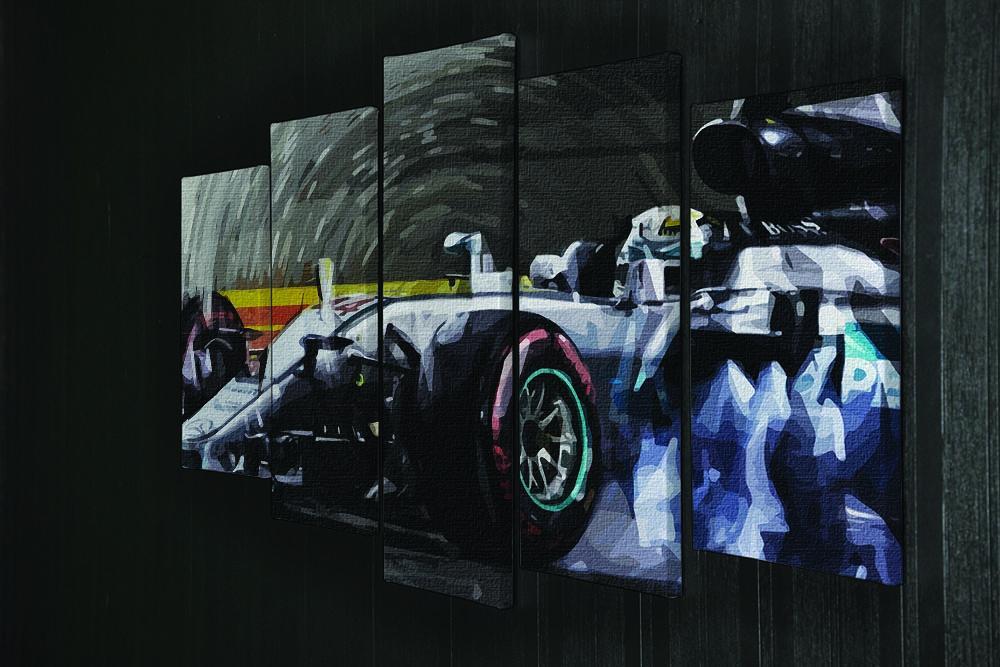 Lewis Hamilton Formula 1 5 Split Panel Canvas - Canvas Art Rocks - 2