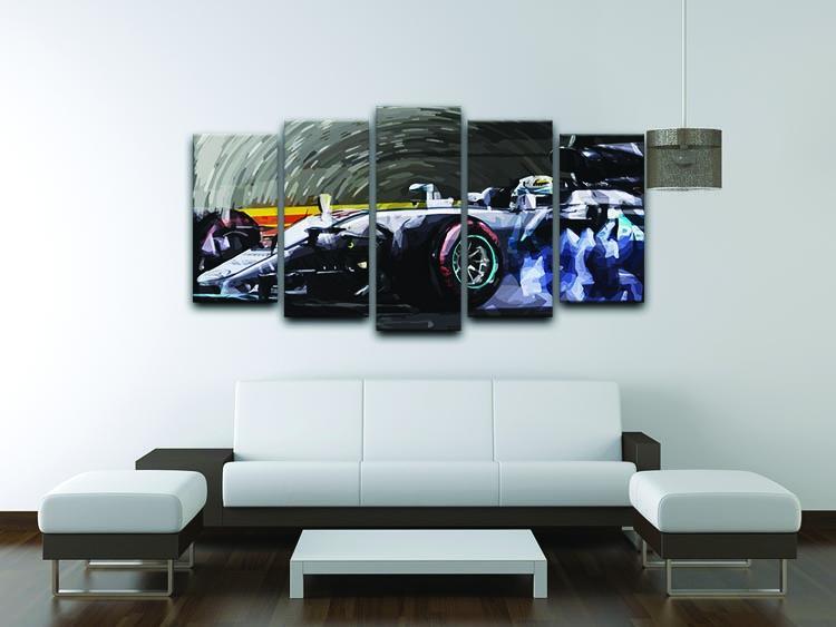 Lewis Hamilton Formula 1 5 Split Panel Canvas - Canvas Art Rocks - 3