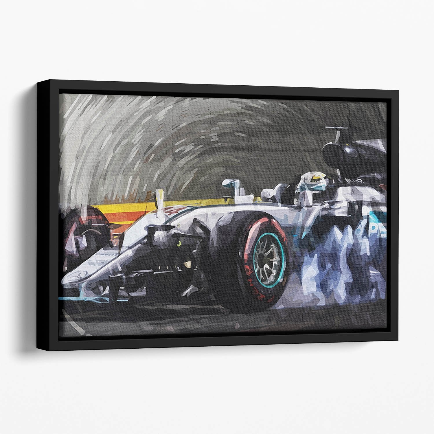 Lewis Hamilton Formula 1 Floating Framed Canvas