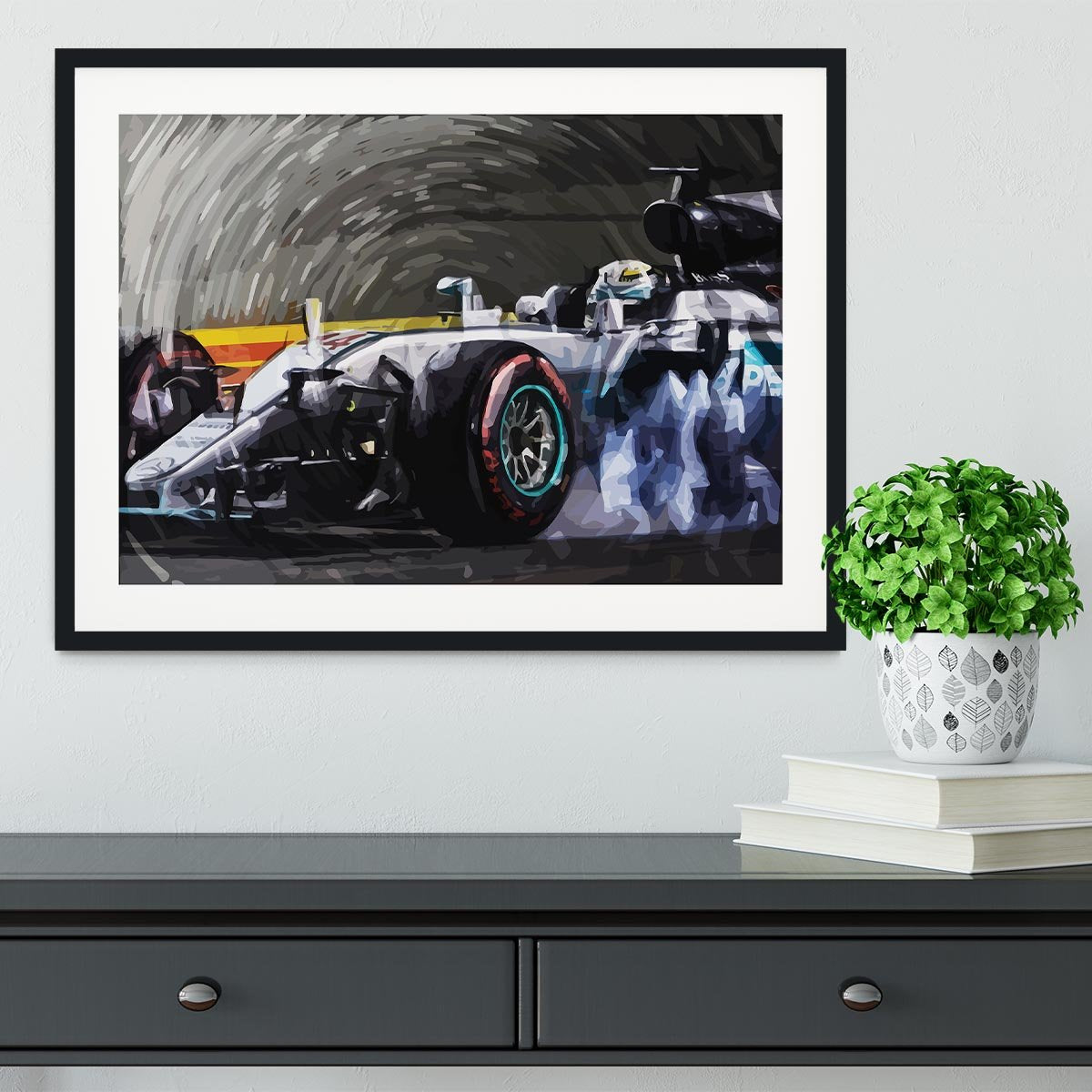 Lewis Hamilton Formula 1 Framed Print - Canvas Art Rocks - 1