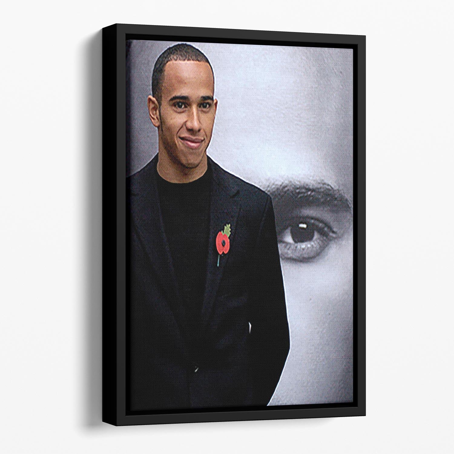 Lewis Hamilton Floating Framed Canvas - Canvas Art Rocks - 1