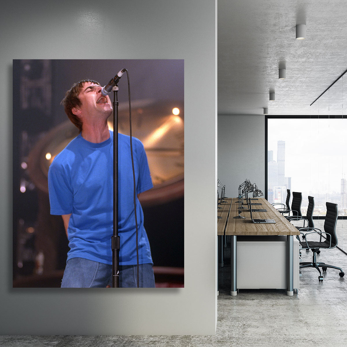 Liam Gallagher singing Canvas Print or Poster