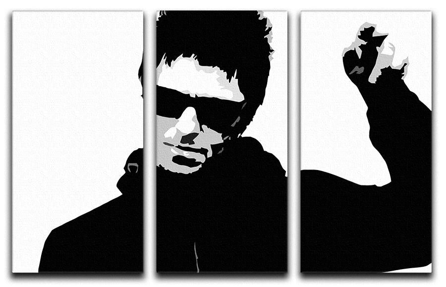 Liam Gallagher Black and White 3 Split Panel Canvas Print - Canvas Art Rocks - 1