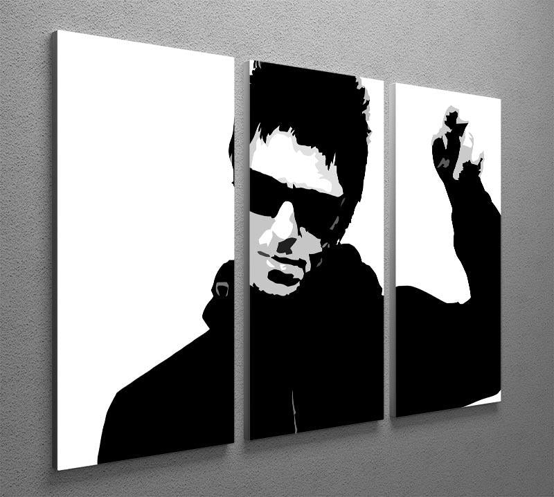 Liam Gallagher Black and White 3 Split Panel Canvas Print - Canvas Art Rocks - 2