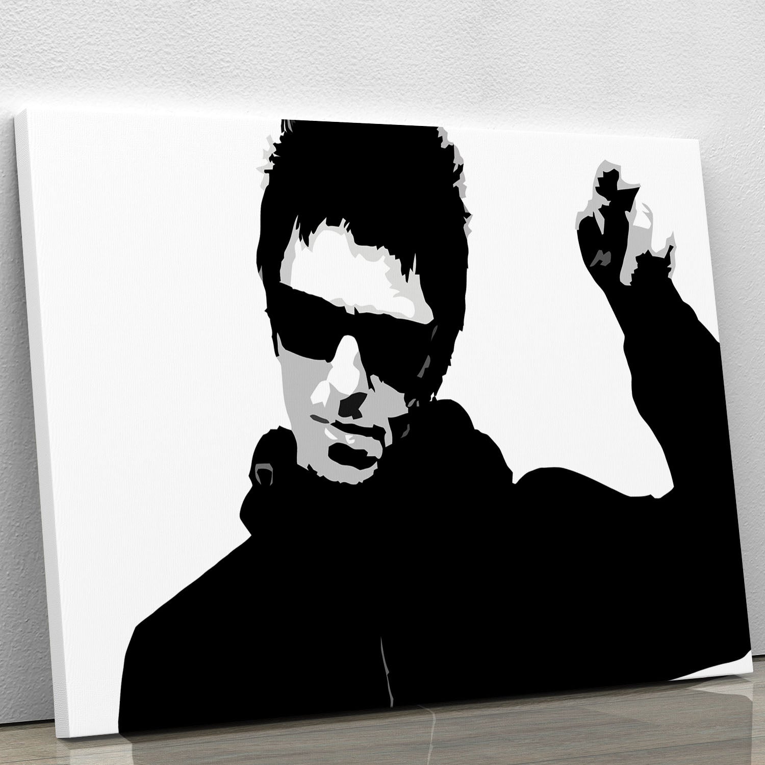 Liam Gallagher Black and White Canvas Print or Poster - Canvas Art Rocks - 1