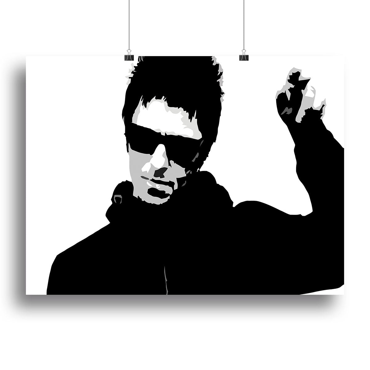 Liam Gallagher Black and White Canvas Print or Poster - Canvas Art Rocks - 2