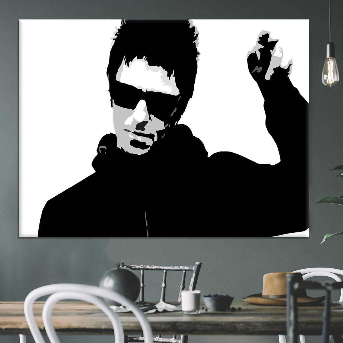 Liam Gallagher Black and White Canvas Print or Poster - Canvas Art Rocks - 3