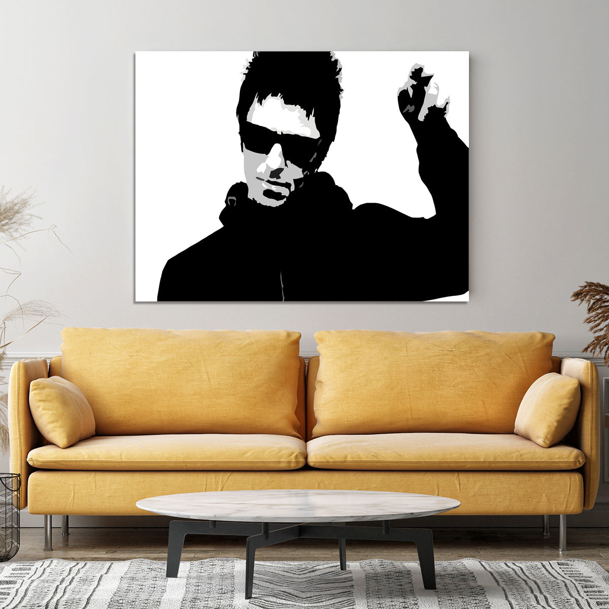 Liam Gallagher Black and White Canvas Print or Poster - Canvas Art Rocks - 4