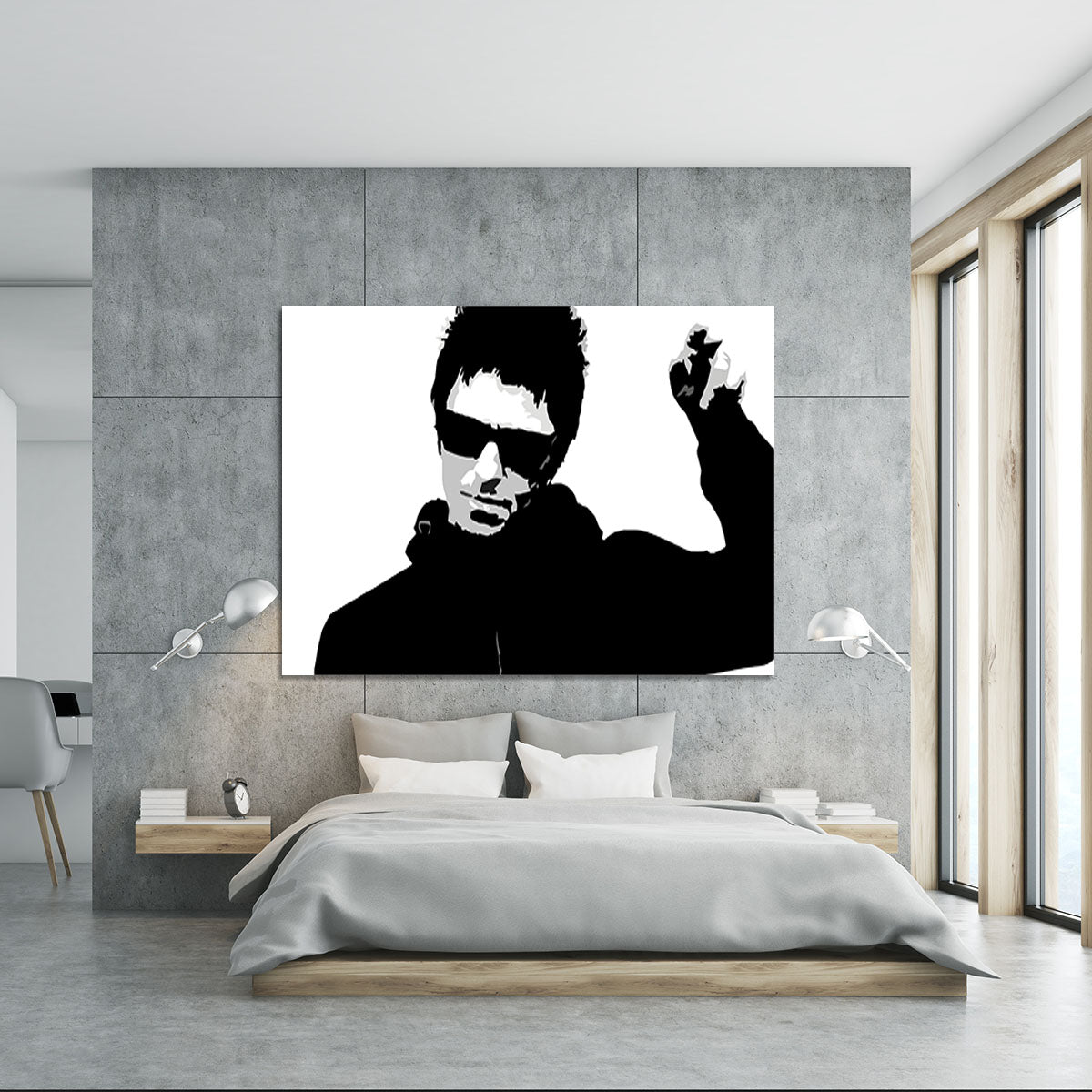 Liam Gallagher Black and White Canvas Print or Poster - Canvas Art Rocks - 5