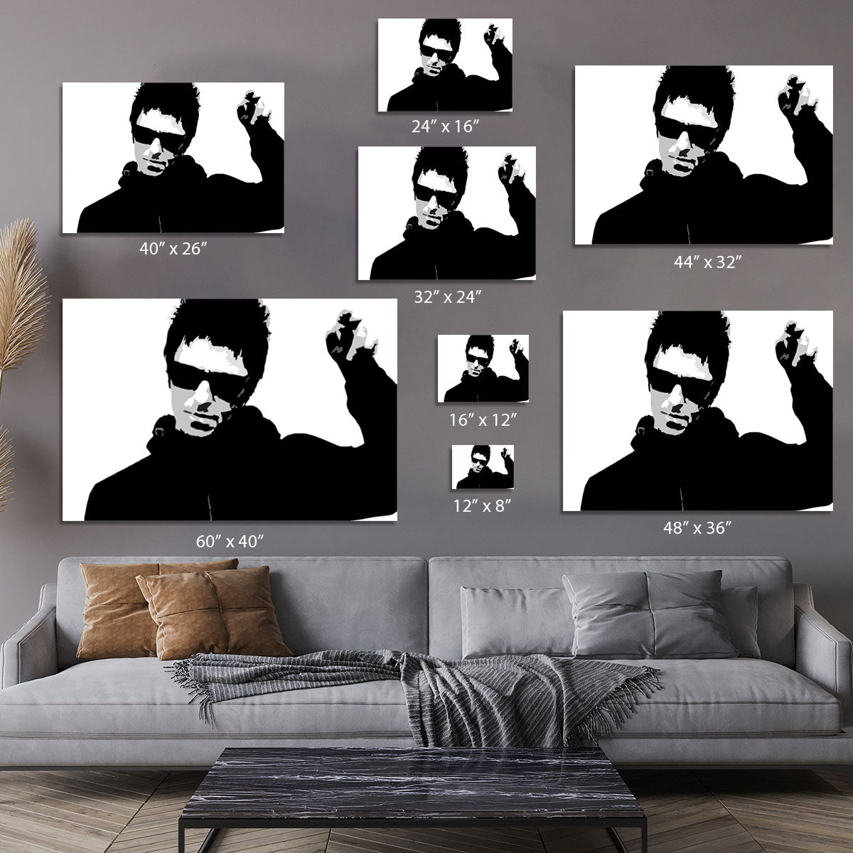 Liam Gallagher Black and White Canvas Print or Poster - Canvas Art Rocks - 7