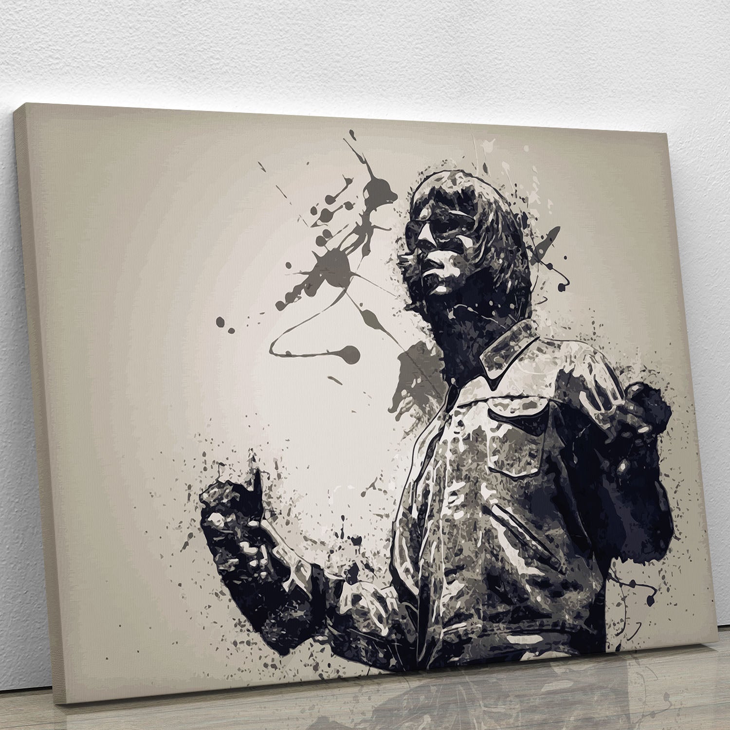 Liam Gallagher Paint Splatter Canvas Print or Poster - Canvas Art Rocks - 1