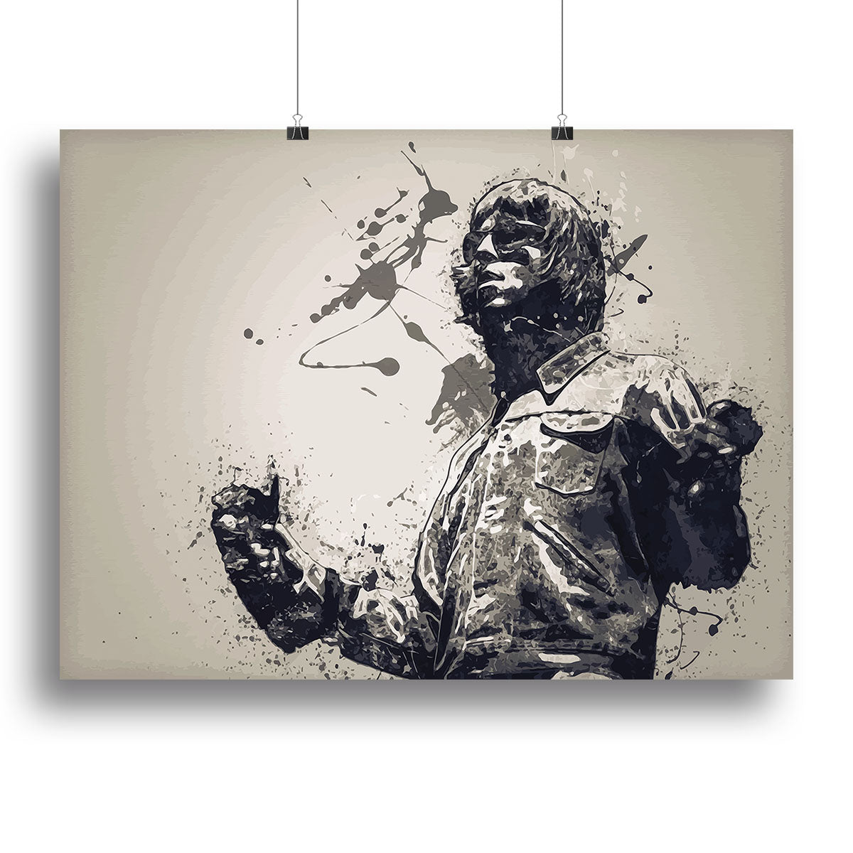 Liam Gallagher Paint Splatter Canvas Print or Poster - Canvas Art Rocks - 2