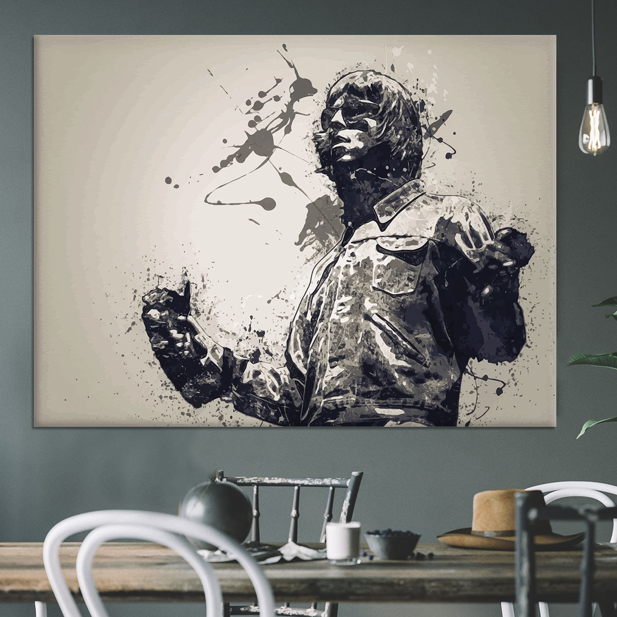 Liam Gallagher Paint Splatter Canvas Print or Poster - Canvas Art Rocks - 3