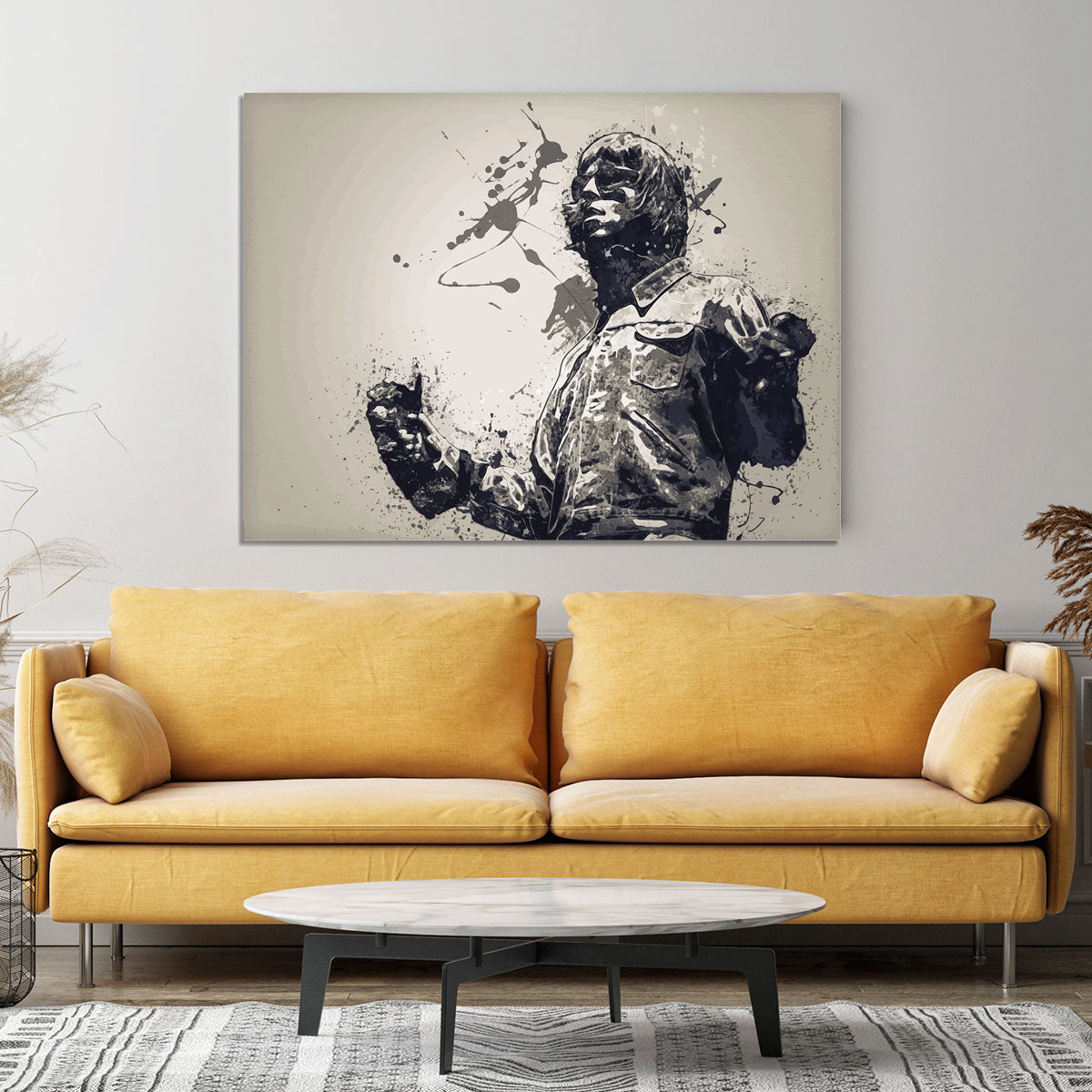 Liam Gallagher Paint Splatter Canvas Print or Poster - Canvas Art Rocks - 4