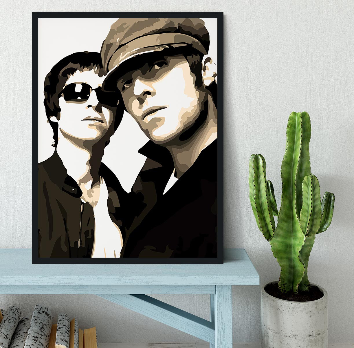 Liam and Noel Gallagher Oasis Framed Print - Canvas Art Rocks - 2
