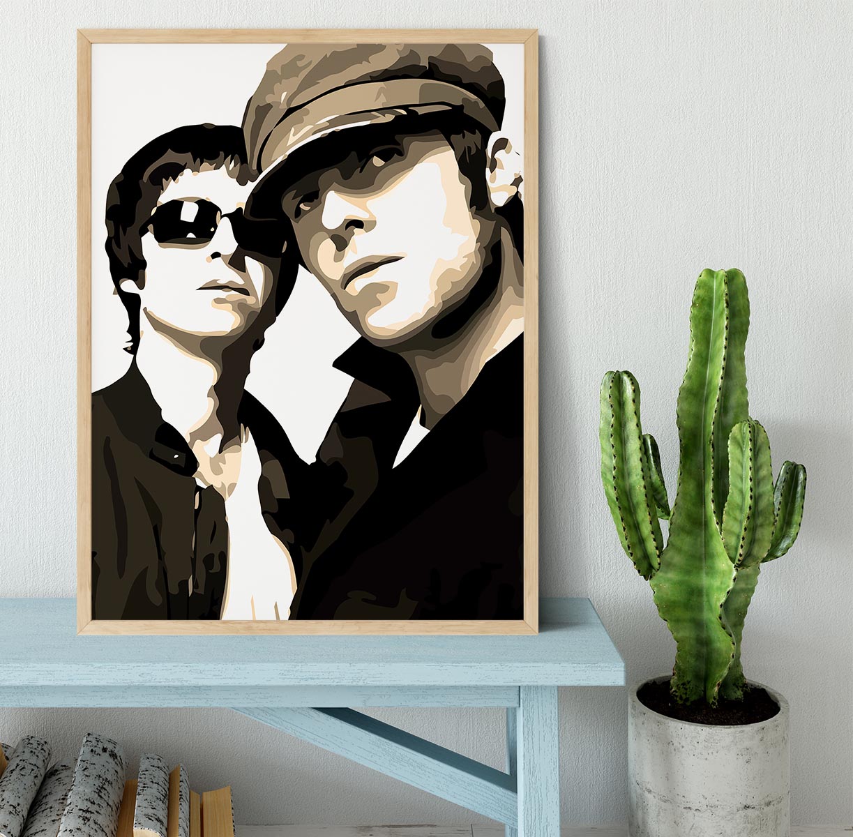 Liam and Noel Gallagher Oasis Framed Print - Canvas Art Rocks - 4