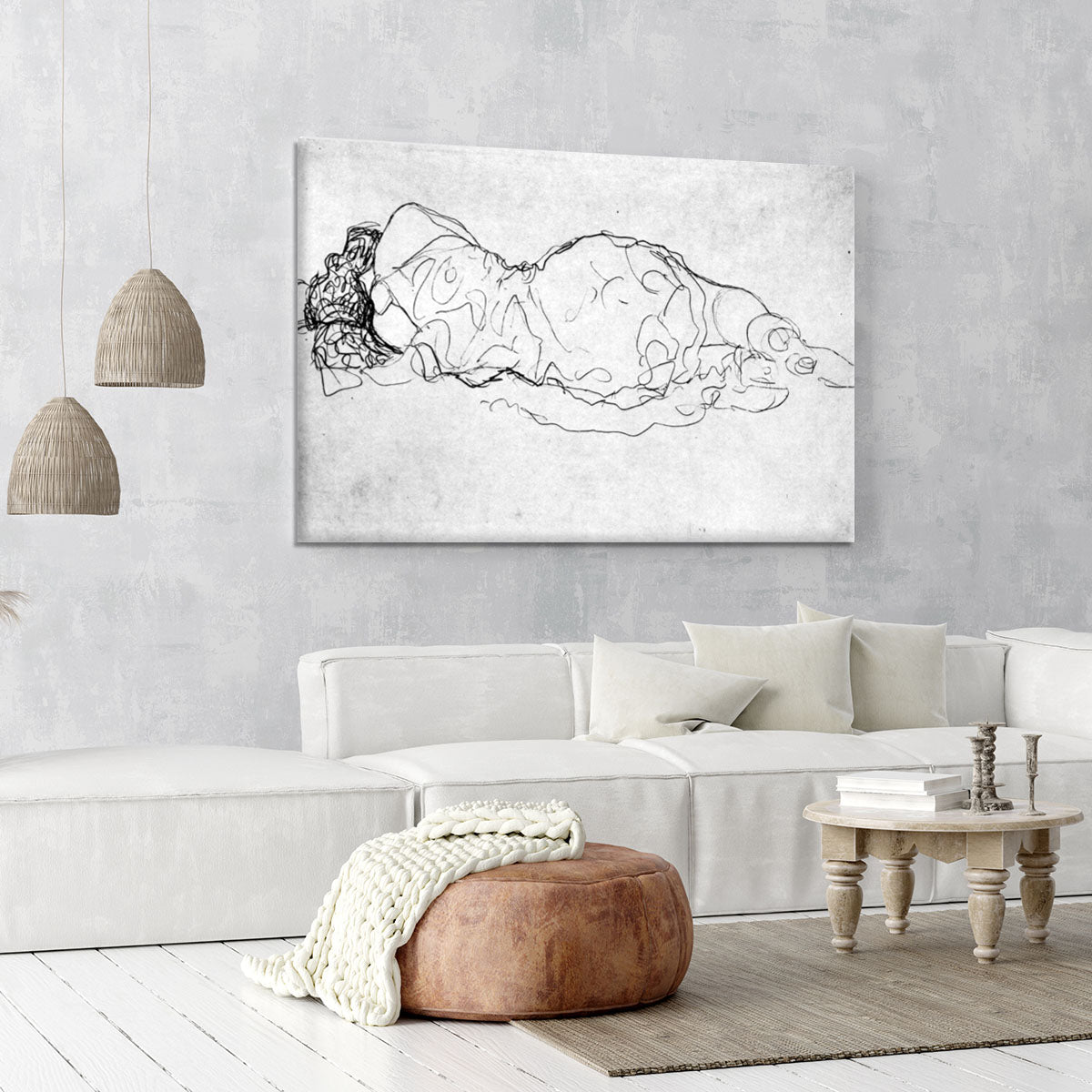 Liegende back figure by Klimt Canvas Print or Poster - Canvas Art Rocks - 6