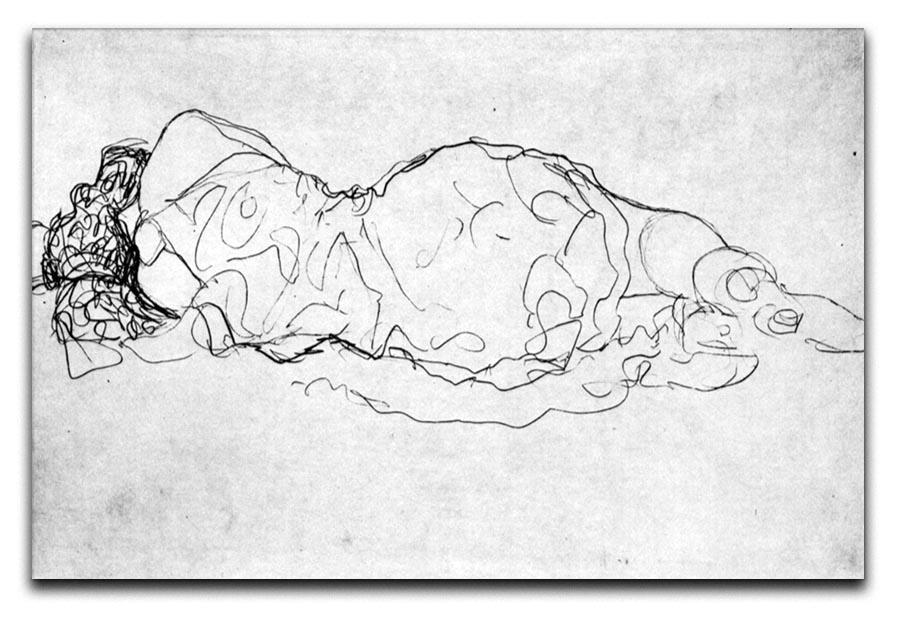 Liegende back figure by Klimt Canvas Print or Poster  - Canvas Art Rocks - 1